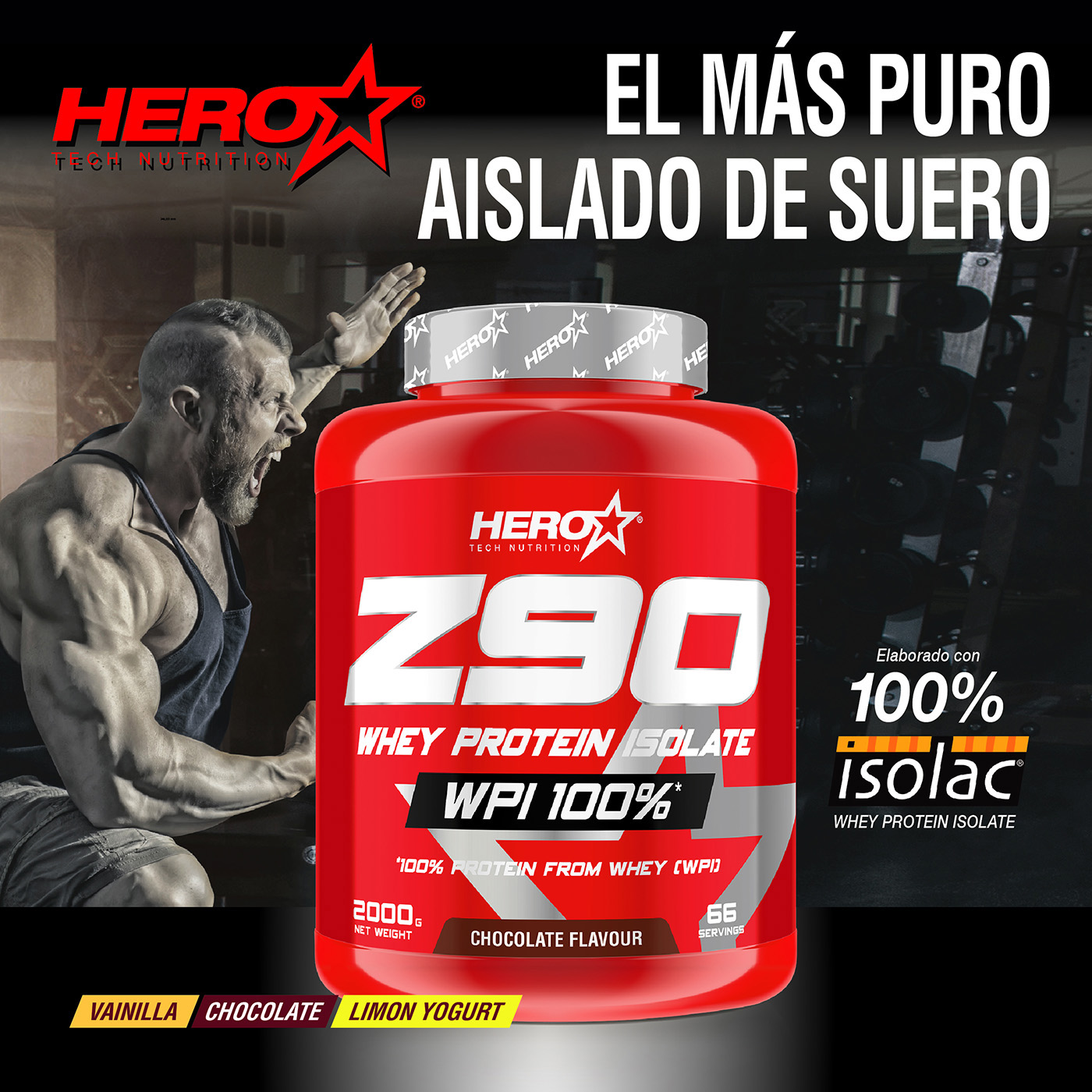 Z90 AISLADO PROTEINAS  HERO TECH NUTRITION herotechnutrition